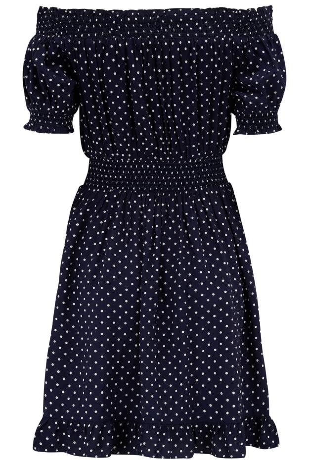 Eloise Puff Sleeve Woven Bardot Dress