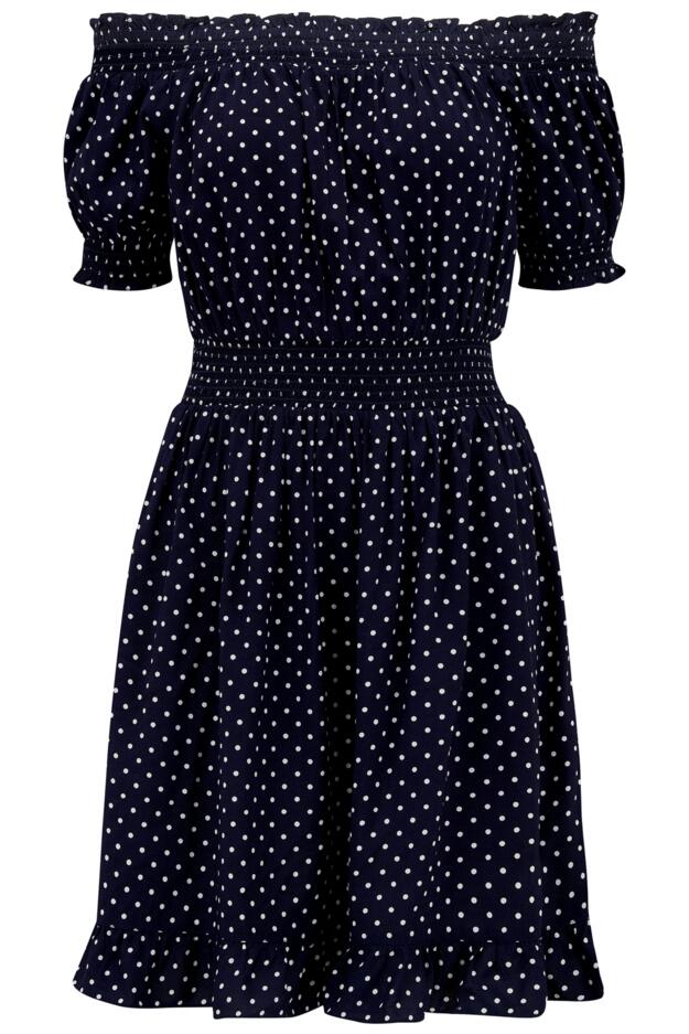 Eloise Puff Sleeve Woven Bardot Dress