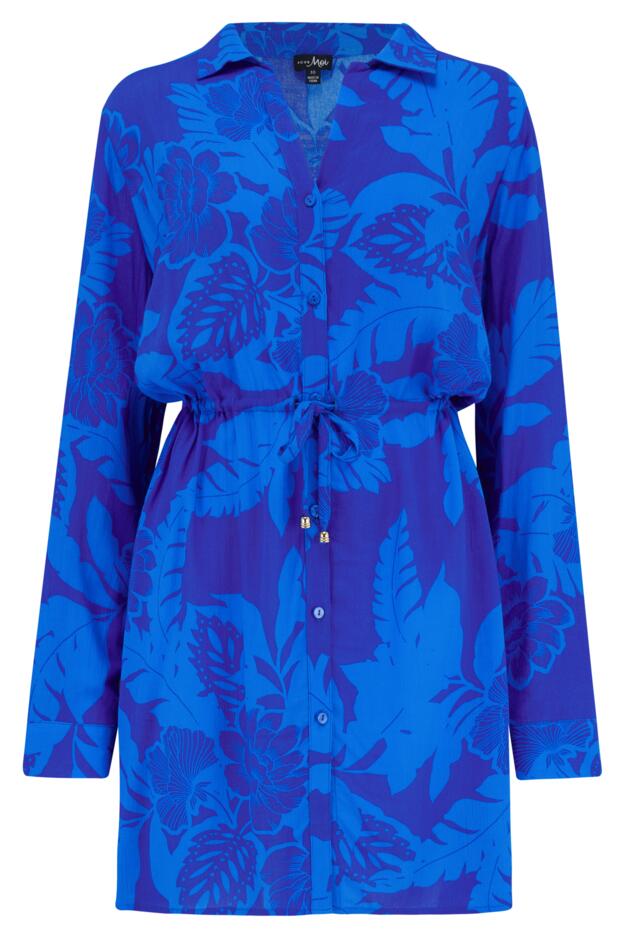 Crinkle Button Through Beach Shirt