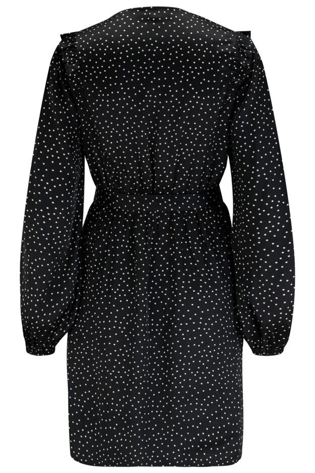 Kira Fuller Bust Frill Detail Satin Long Sleeve Wrap Dress
