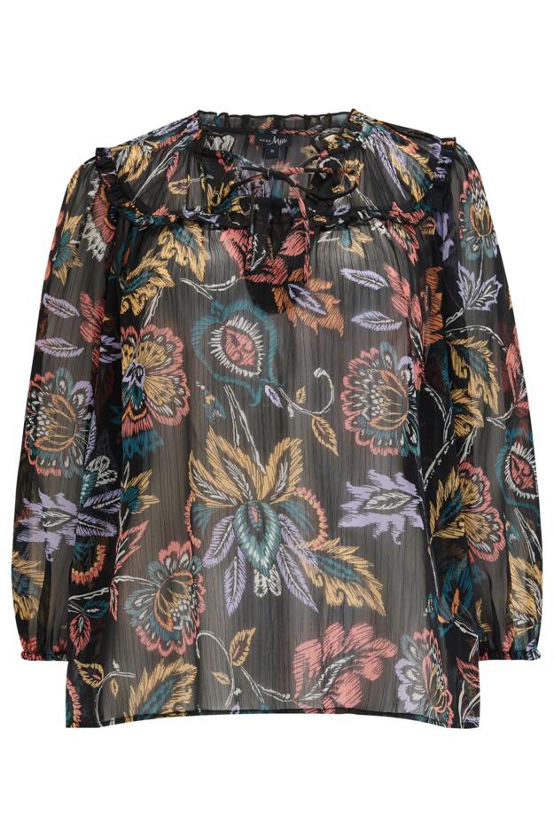 Sian Fuller Bust Chiffon 3/4 Sleeve Boho Blouse