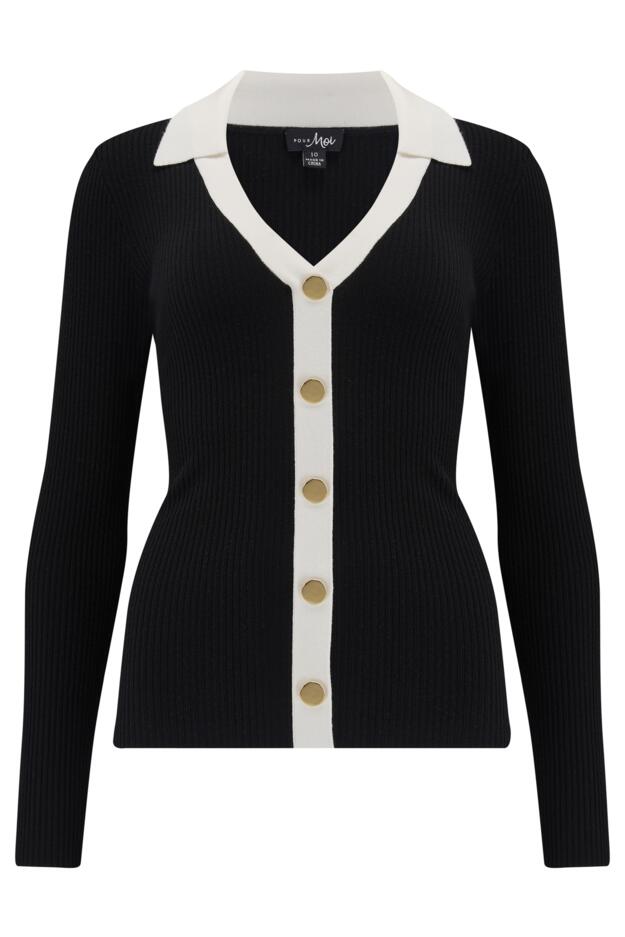 Beth Contrast Rib Knit Top