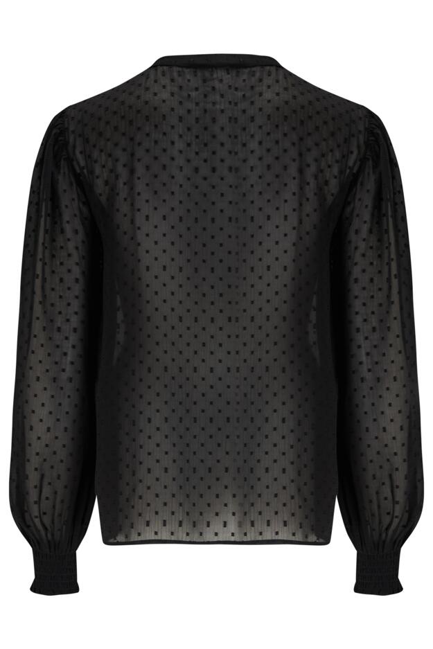 Natasha Fuller Bust Embroidered Boho Chiffon Long Sleeve Top
