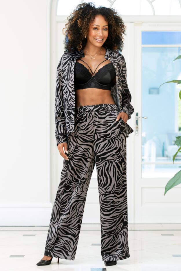 Rena Satin Wide Leg Co-Ord Trousers 