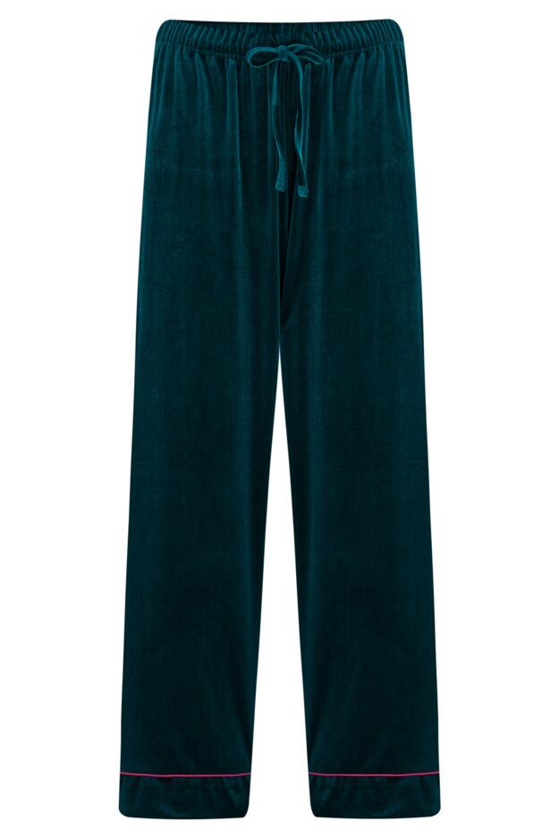 Velour Contrast Trim Pyjama Set
