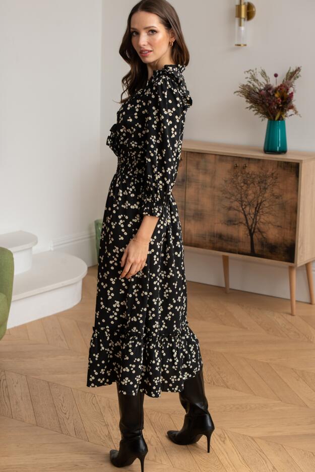 Maggie Fuller Bust Woven Frill Midi Dress
