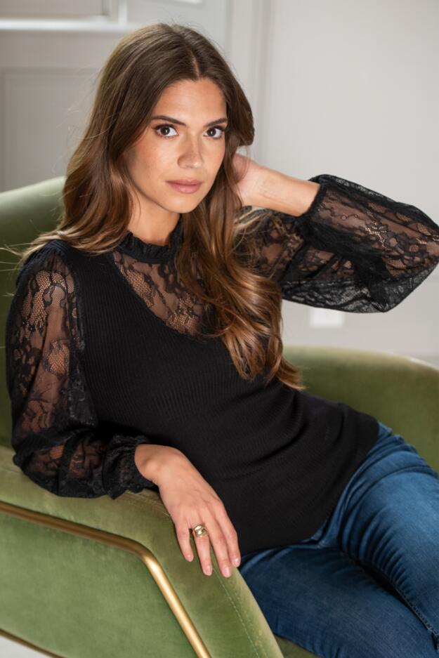 Dakota Lace Sleeve Knit Jumper