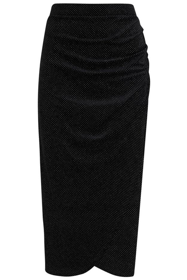 Jameela Glitter Stretch Velvet Midi Wrap Skirt