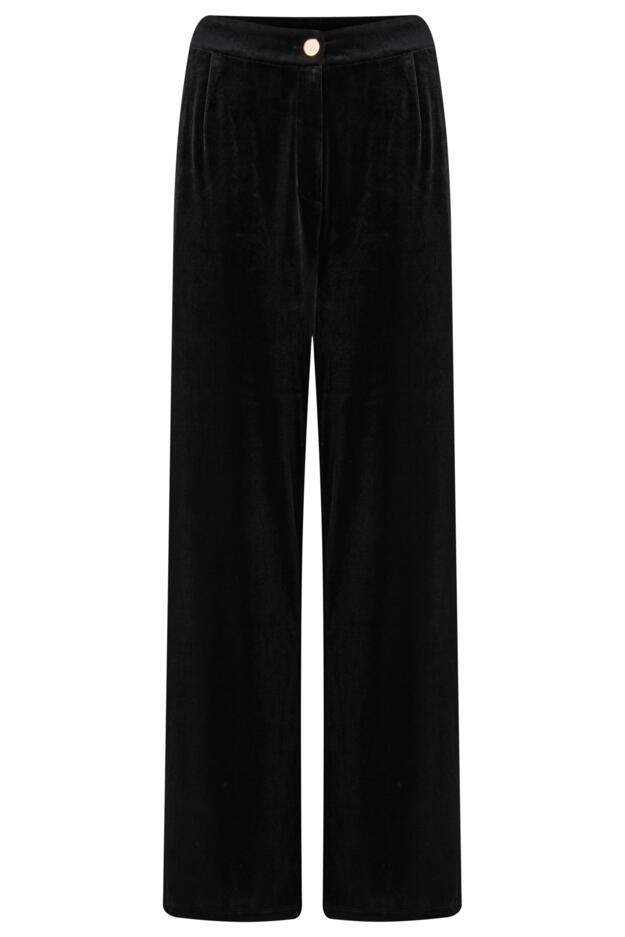 Harriet Stretch Velvet Wide Leg Trouser