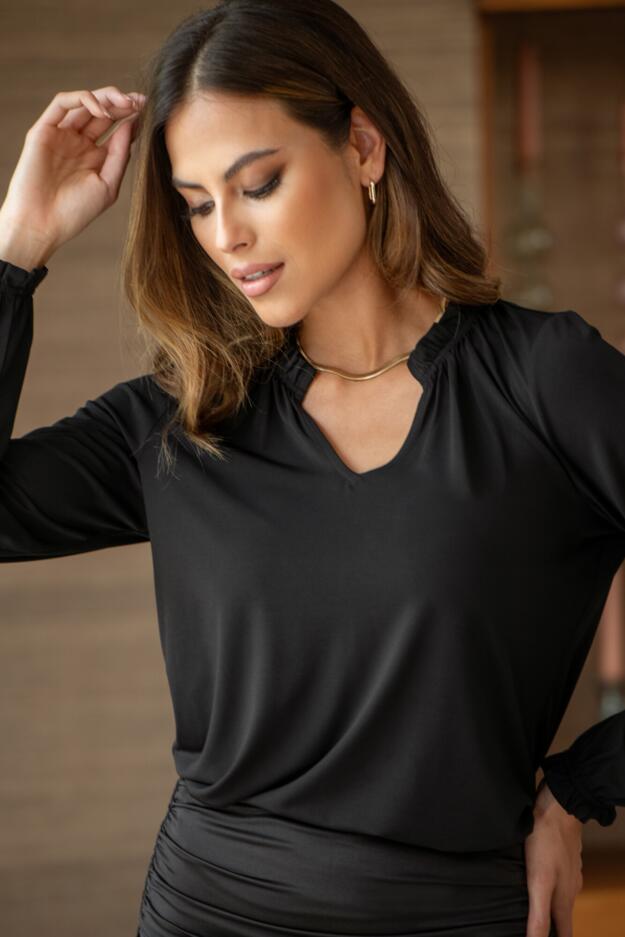 Bridget Fuller Bust Slinky Stretch Long Sleeve Top