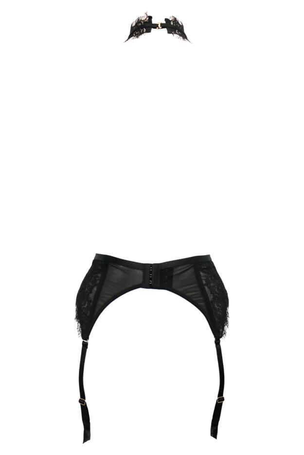 India Boudoir Eyelash Lace Removable Choker Suspender