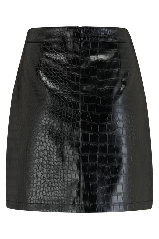 Kenza Snake Pattern Faux Leather Mini Skirt