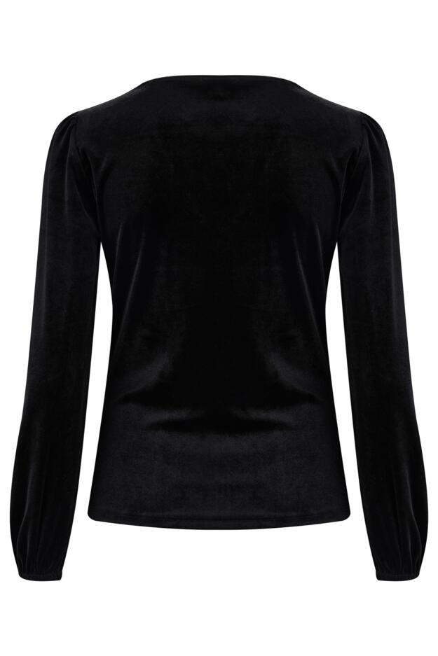 Jenna Stretch Velvet Balloon Sleeve Top