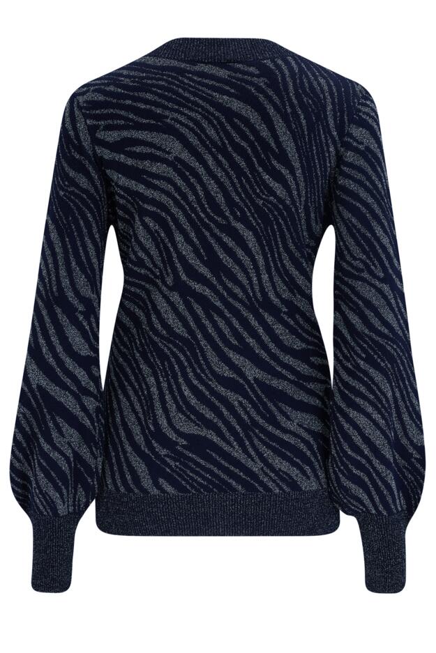 Mila Sparkle Jacquard V-Neck Fine Knit Jumper
