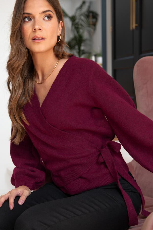 Elle Fuller Bust Knit Wrap Top