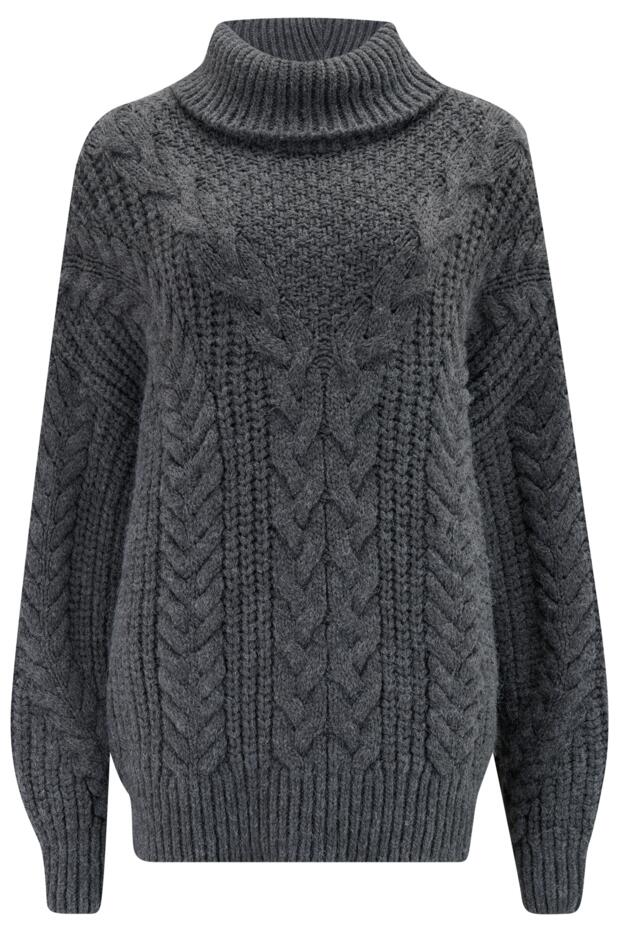 Alice Chunky Cable Knit Roll Neck Knit Jumper