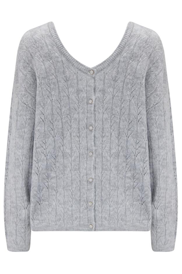 Leah Reversible Pointelle Button Through Knit Jumper