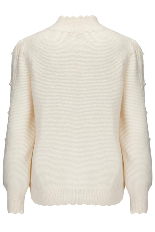 Marina Pointelle High Neck Knit Jumper