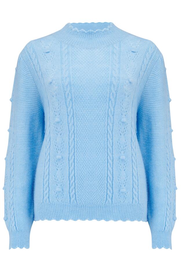 Marina Pointelle High Neck Knit Jumper