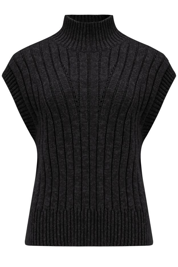 Kady Cropped Ribbed Knit Vest
