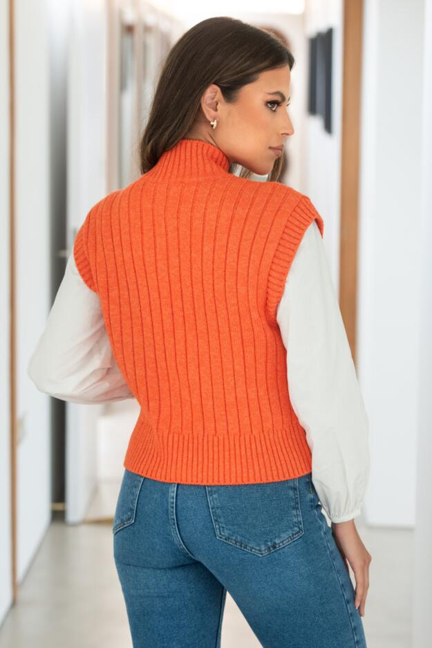 Kady Cropped Ribbed Knit Vest