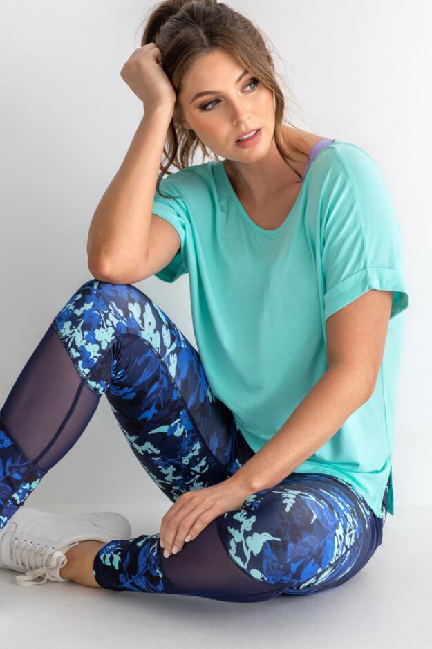 Energy Printed Mesh Panel Legging