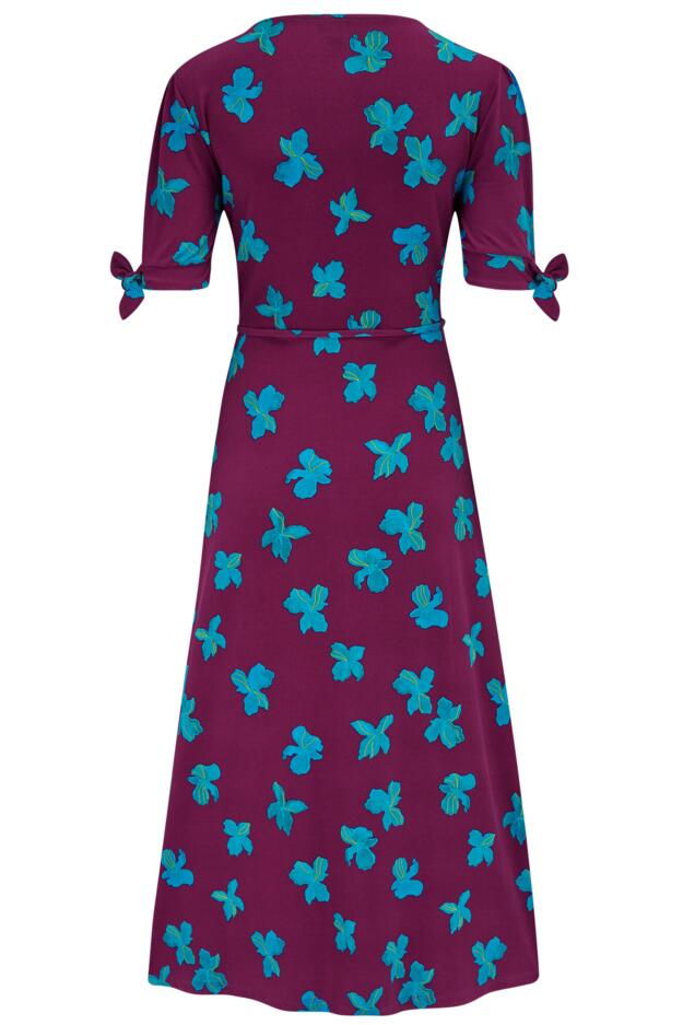 Bella Fuller Bust Slinky Stretch Tie Sleeve Midi Dress
