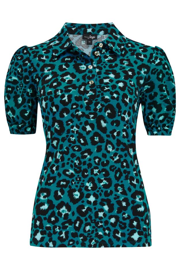 Jodie Fuller Bust Slinky Stretch Half Button Top