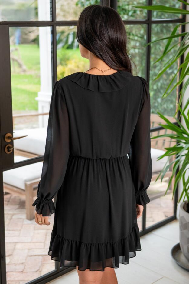Nico Fuller Bust Frill Detail Chiffon Dress