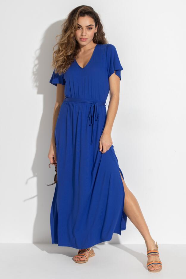 Tie Back Jersey Maxi Dress