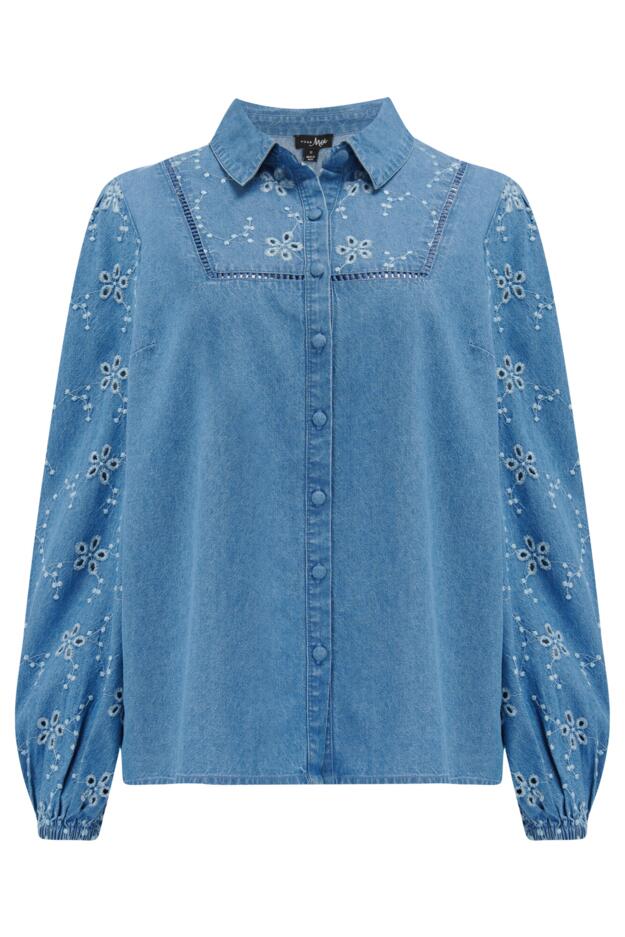 Bonnie Chambray Broderie Long Sleeve Shirt
