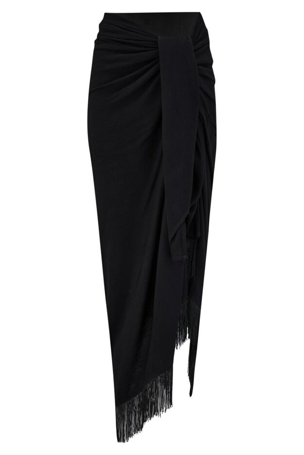 Fringe Trim Crinkle Woven Multiway Sarong