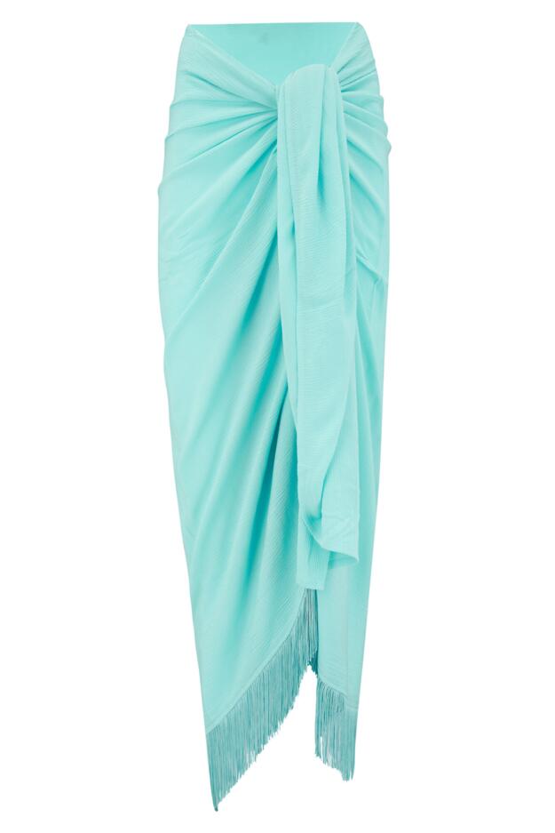 Fringe Trim Crinkle Woven Multiway Sarong
