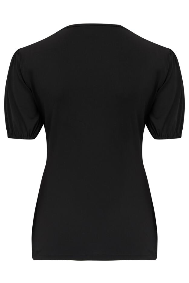 Birdie Square Neck Slinky Puff Sleeve Stretch Top