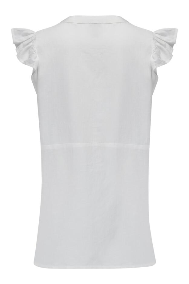 Poppy Woven Longline Frill Sleeve Shirt