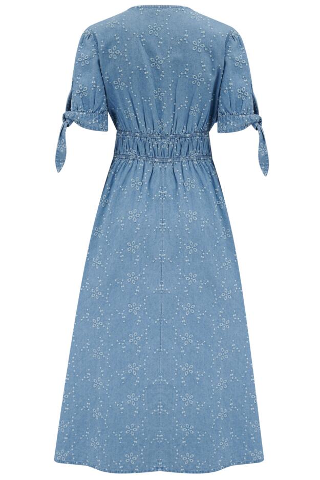 Amanda Chambray Broderie Tiered Midaxi Dress