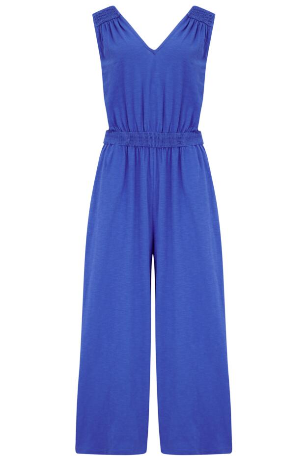 Maya Cotton Slub Jersey Built-Up Cropped Leg Jumpsuit