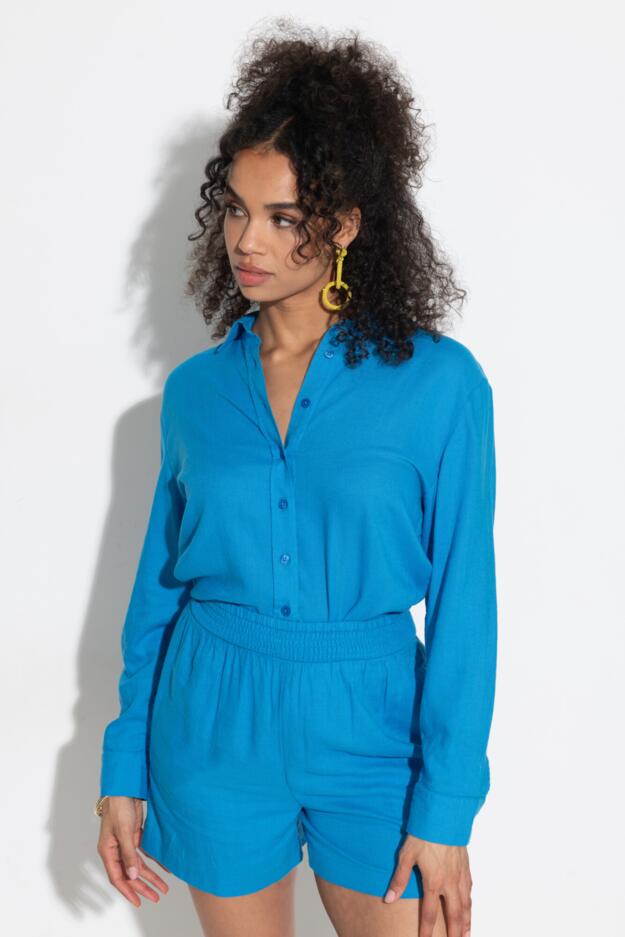 Wren Button Through Linen Blend Long Sleeve Co-Ord Shirt 