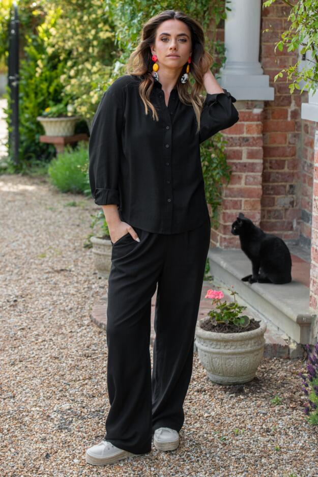 Quinn Shirred Waist Linen Blend Co-Ord Trouser