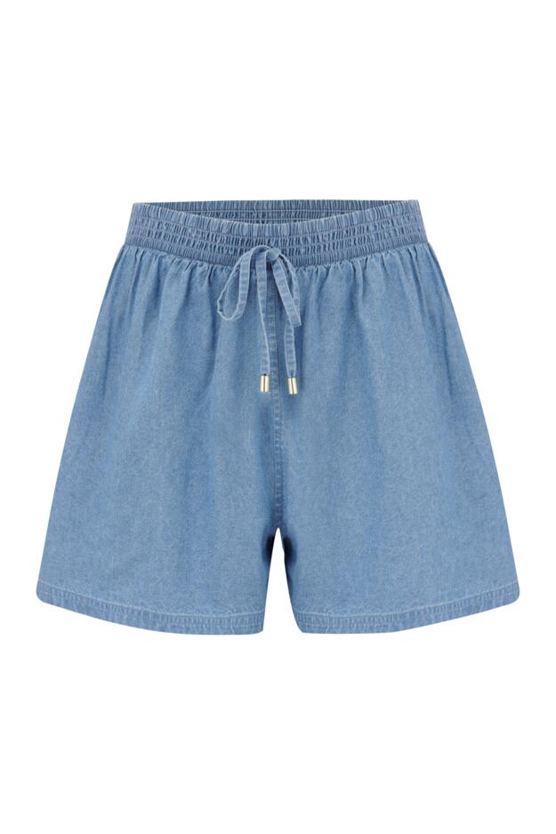 Connie Shirred Stretch Waist Chambray Short