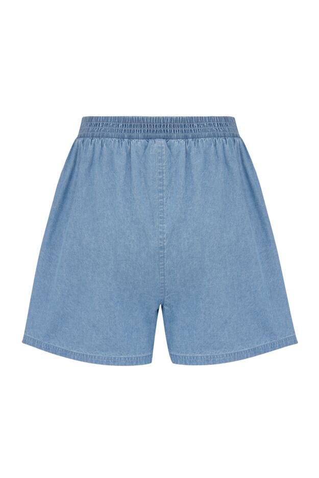Connie Shirred Stretch Waist Chambray Short