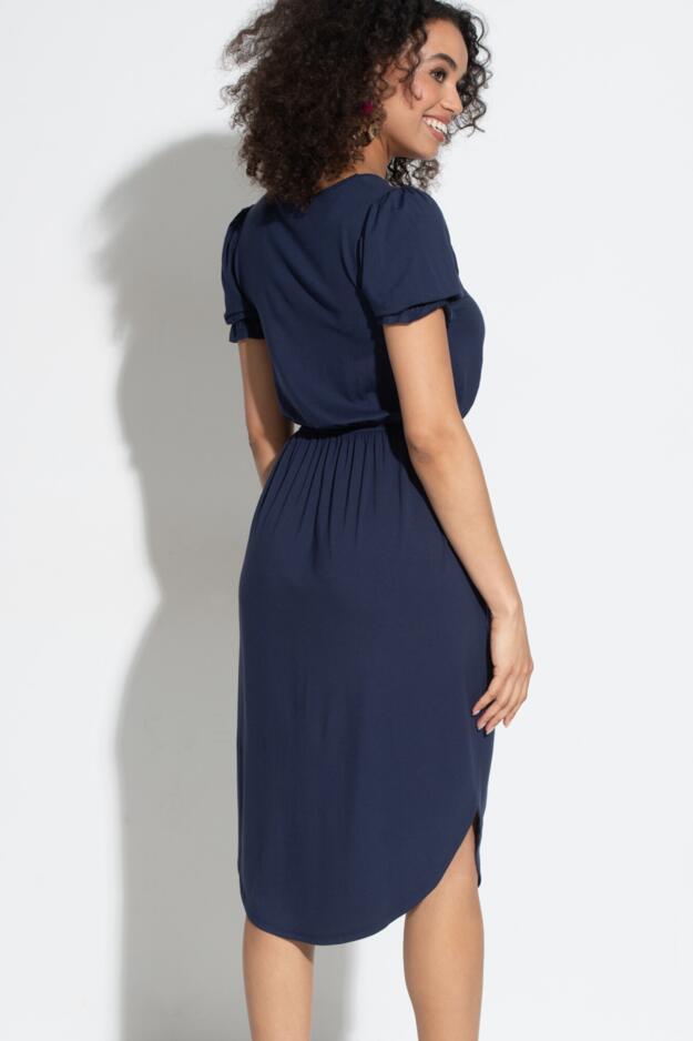 Jenny Puff Sleeve Jersey Midi Dress