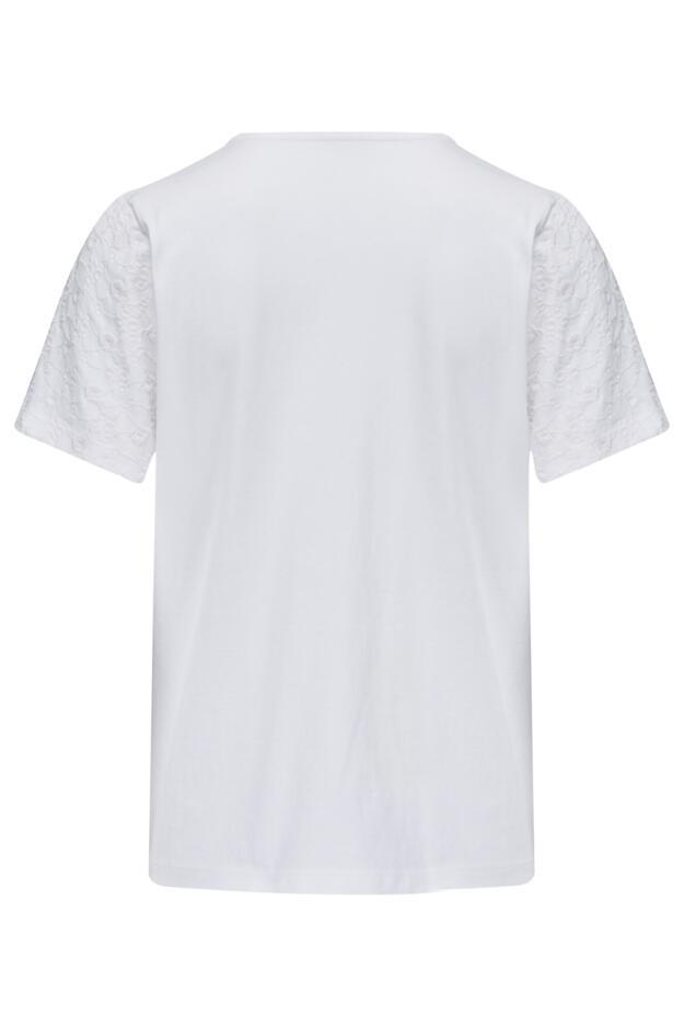 Niamh Broderie Cotton Jersey V-Neck T-Shirt