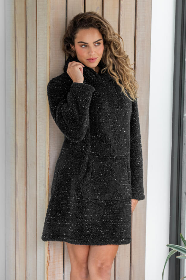 Metallic Cosy Fleece Oversized Lounge Hoodie