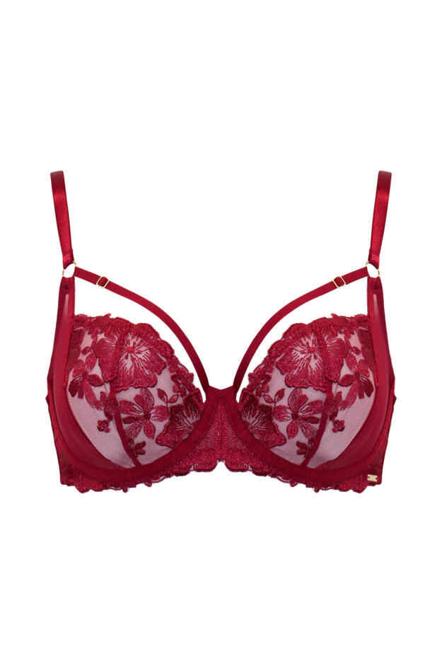India Bold Floral Embroidery Non-Padded Bra B-G