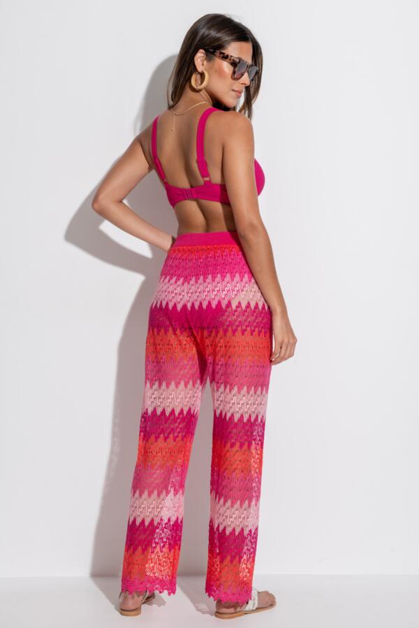 Colour Block Crochet Co-Ord Beach Trouser