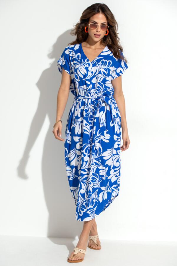 LENZING™ ECOVERO™ Viscose Belted Beach Kaftan Dress