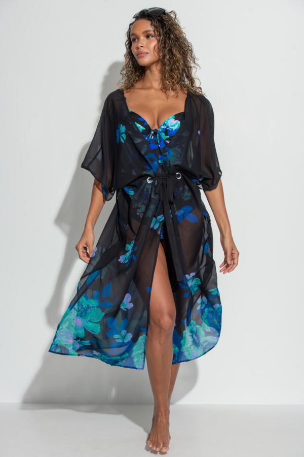 Recycled Luxe Maxi Chiffon Kimono